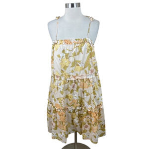 Rails Citrus Floral Caralyn Tiered Boho Babydoll Dress Size M Beachy Coastal